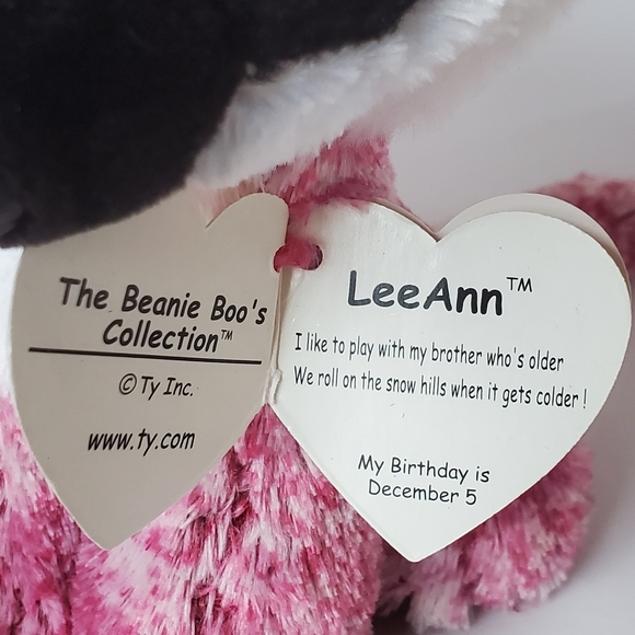 Ty Beanie Boos - LeeAnn The Pink Lemur 6" Collectible Plush Toy - Picture 6 of 9